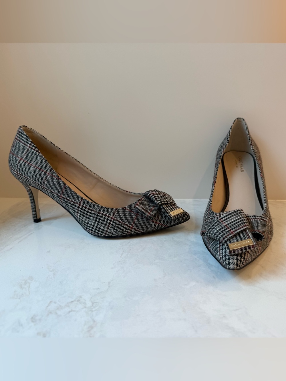 Cole Haan Women’s Plaid Pointed Toe Pumps - size 7.5
